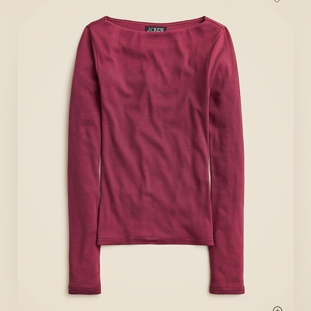 NWT J. Crew‎ Fine rib boatneck top, Size M